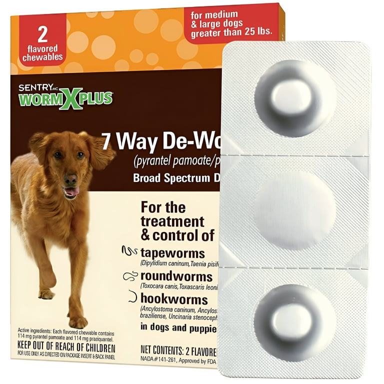 Sentry 3976 7 Way Dewormer Treats for Large Dogs 2 ct