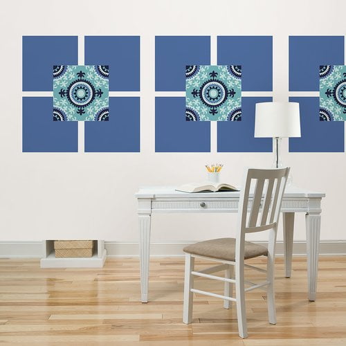 WallPops Dots Blox Stripes Aegean & Malaya Wall Decal