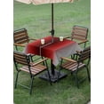 thumbnail image 4 of Outdoor Tablecloths with Umbrella Hole & Zipper, Dark Red Grey Black Ombre 60x60 Inch Square Tablecloths, Farmhouse Gradient Minimalist Waterproof Table Cloth, Patio/Pool/Picnic Table Covers, 4 of 8