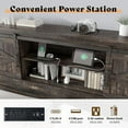 thumbnail image 3 of Amerlife 44" H Farmhouse Full Bed Frame with Barn Door Storage Headboard & Charging Station, Black, 3 of 9