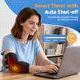 thumbnail image 6 of Heated Elbow Wrap, Cordless Elbow Heated Massager, Elbow Heating Pad with Massage - 5 Heat, 3 Vibration & Timer Modes, Dual Motors, 3000mAh Battery for Tennis Elbow, Elbow Recovery Relief, 6 of 13