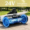 thumbnail image 5 of 24V Electric Go-Kart Dual 150W Motors Adjustable Seat 11.2MPH High Speed Slow Start 5-Point Harness, White, 5 of 7