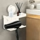 thumbnail image 1 of Soporte para secador de pelo montado en la pared | Organizador de baño de aleación sin taladro | Almacenamiento impermeable y extraíble para herramientas de cabello | Negro/Blanco/Gris, 1 of 6
