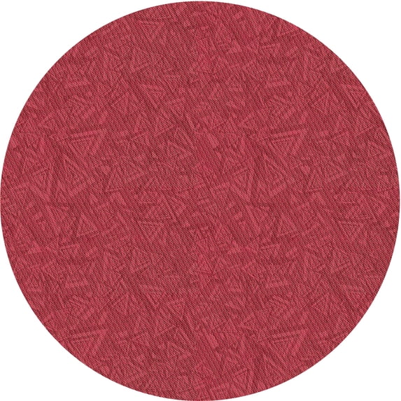 Ahgly Company Machine Washable Indoor Round Transitional Red Area Rugs, 6' Round