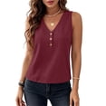 thumbnail image 4 of Neewe Womens Tank Tops Summer Sleeveless Loose Fit Tops V Neck Button Shirts Basic Tees Dressy Casual Trendy Clothes, 4 of 8