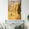 thumbnail image 3 of Egyptian Decor Wall Hanging Tapestry, The Great Sphinx Face With Other Pyramids In Egypt Old Historical God Ancient Monument Art, Bedroom Living Room Dorm Accessories, By Ambesonne, 3 of 5