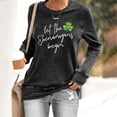 thumbnail image 2 of Womens Long Sleeve T Shirts St Patricks Day Vintage Irish Shamrocks Clover Crewneck Tees Spring Fall Tshirt Slim Tops Black XXL, 2 of 4