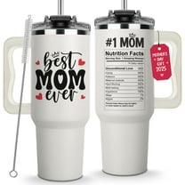 Mothers Day Gifts For Mom - Best Mom Ever Tumbler With Handle 40oz, Mommy Coffee Mug, Mama Tumblers, Momma Gift Ideas, Funny Birthday Present For Her, Cute Mother Day Gift Tumbler, Mom Cup