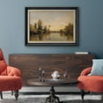 thumbnail image 4 of IDEA4WALL Premium Frame Wall Art Vintage Sunset Horizon Forest Lake Fine Art Nature Wilderness Landscape Illustrations Impressionism Pastel Artwork for Home Decor - 26"x36" Black, 4 of 5