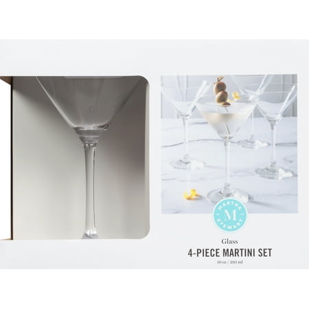 Martha Stewart 4 Piece 10oz Martini Glass Set - 10 oz