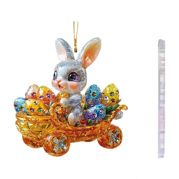 XWSHYW Adornos Colgantes Llavero En Forma de Conejito para Coche En Pintura Navideña, Colgante para Mochila, Regalo para Niños, Decoración para Árbol Colgante