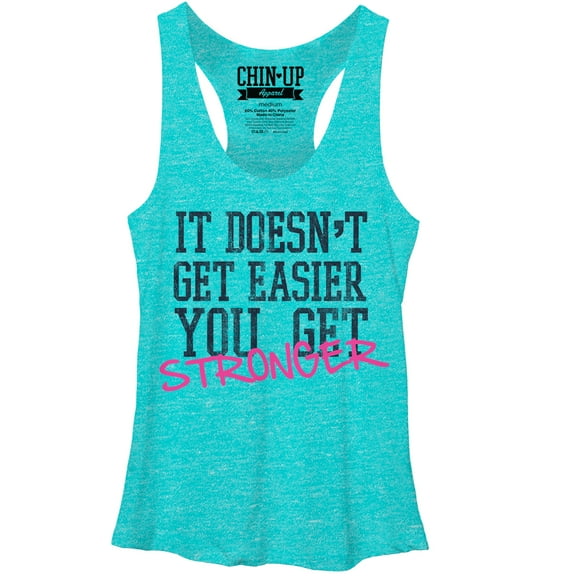 Women's CHIN UP You Get Stronger Racerback Tank Top Tahiti Blue Medium