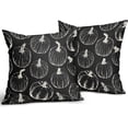 thumbnail image 2 of Black Fall Pumpkin Pillow Covers 18x18 Set of 2 Autumn Themed Thanksgiving Cream Print Decorative Throw Pillows Outdoor Pillowcase Farmhouse Linen Cushion Case Decor for Home Sofa Couch Bed, 2 of 6
