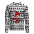 thumbnail image 4 of Telankuip 2025 Christmas Sweatshirts for Men Funny Crew Neck Pullovers Long Sleeve Christmas Print Retro Santa Claus Tops Warm Comfortable Fitted Casual Workout Sweatshirt White2 L, 4 of 7