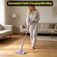 thumbnail image 2 of Mini mop, Convenient Cloth Changing Mini mops,Multifunctional Lazy with One-Click Cloths Attachment for Wet and Dry Disposable Pads (A, Mop+5PC Cloths), 2 of 8