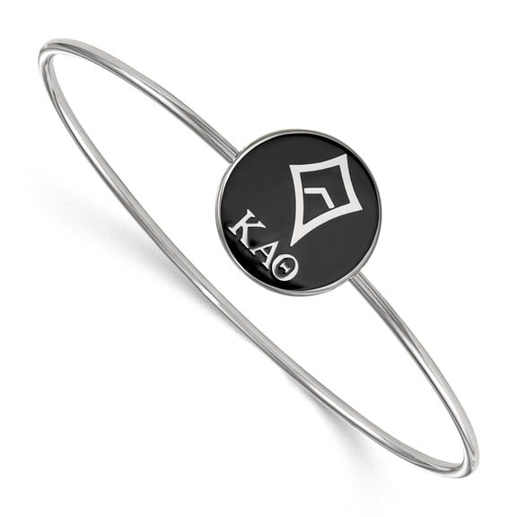 Sterling Silver Official Licensed Greek Sororities 7in Kappa Alpha Theta (???) Enameled Slip-on Bangle