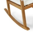 thumbnail image 5 of GDF Studio Kessler Outdoor Acacia Wood Rocking Chairs with Cushion, Set of 2, Teak and Beige, 5 of 8