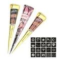 thumbnail image 1 of Natural Temporary Tattoo Paste Cones with 20PCS Templates, 1 of 9