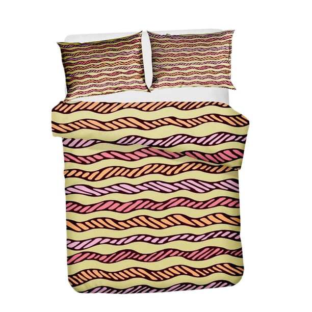 de 3 piezas con funda nórdica impresa, color sólido, suave y transpirable con funda de almohada Estilo02 Macarena Fundas de sábanas de poliéster