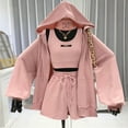 thumbnail image 5 of Womens 2 Piece Workout Sets Lounge Matching Sets Zip Up Hoodie and Skirt Gym Clothes Yoga Outfits Pink XXL, 5 of 8