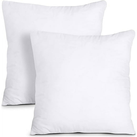 18x18 Pillow Inserts, 2 Pack Premium White Pillow Forms for Throw Pillows, Couch, Bed, Chair – 100% Cotton Cover with PP Cotton Filling, Vacuum Compressed