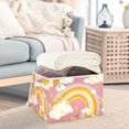 thumbnail image 3 of Yayeee Collapsible Cube Storage Bin with Lid Fabric Closet Decorative Basket with Handles, Purple Retro Rainbow, 3 of 7