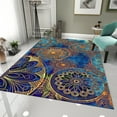 thumbnail image 3 of Dreammotif Blue Pattern Mandala Modern Area Rug for Living Room - 3.3 x 5 ft Machine Washable, Thin, Non Slip Backing Carpet, 3 of 8