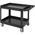 thumbnail image 1 of 45"X25" Service Cart 2-Shelf, Storage Handle, 500 lbs Capacity, for Warehouse/Garage/Cleaning/Manufacturing, 1 of 8