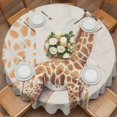 thumbnail image 3 of Round Tablecloth Vintage Watercolor Waterproof Oil Proof Polyester Table Cloth Cover Decor for Home Dining Outdoor,Patio,Parties, 60" Dia. Giraffe Texture Brown, 3 of 9