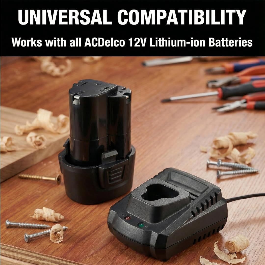 ACDelco G12 12V Brushless 1/4" Hex Impact Driver Kit, Includes (2) 2.0Ah Batteries and (1) Fast Charger, 125 ft-lbs Max Torque, 4-Mode Control, Sub-Compact for Automotive Repair - ARI12185-P2