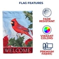 thumbnail image 5 of America Forever Red Cardinal Garden Flag Double Sided Vertical 12.5 x 18 inches for Outdoor, Yard, Porch Welcome Winter Happy Holidays Snowbirds Snowfall Red Flowers Garden Décor, 5 of 7