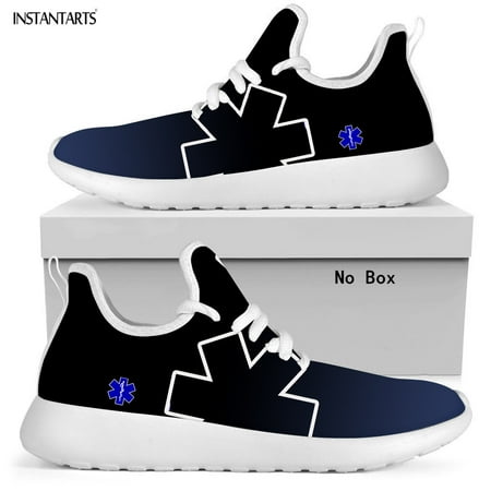 

Luxury Designer Women s Shoes Lace Up Mesh Sneakers Spring/Autumn Footwear Gradient Paramedic EMT EMS Print Women Nursing Shoes