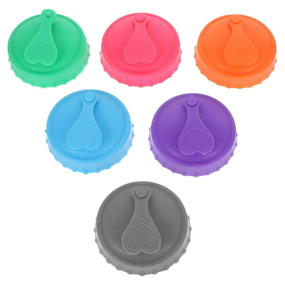Masteelf 6 Pcs Drink Can Lid Covers Soda Can Lids Silicone Can Lid 6.20X6.20X2.50CM