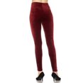 thumbnail image 2 of Solid Brushed Velour Velvet Leggings Burgundy M, 2 of 2