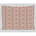 thumbnail image 1 of Flower Tapestry, Ornamental Pattern with Bedding Plants Retro 60s Styled Blossoms and Leaves, Wall Hanging for Bedroom Living Room Dorm Decor, 80W X 60L Inches, Beige Coral Brown, by Ambesonne, 1 of 2