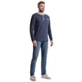 thumbnail image 5 of SPEEDRUN Men's Long Sleeve Henley Shirts Button Placket Leisure Casual Shirt Basic T-Shirt Stand-Up Collar Summer Henley Shirt Navy Blue XL, 5 of 8