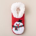 thumbnail image 2 of Fabrcox Womens Plush Indoor Slipper Socks, Christmas Holiday Print, Non Slip Grippers Cozy Winter Fuzzy Socks, Loungewear Sleep Socks for Home (A), 2 of 7