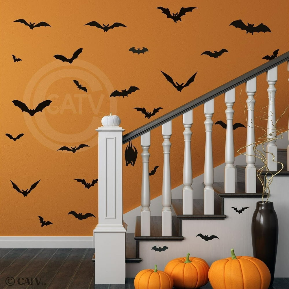 Halloween Bats set of 28 vinyl lettering decal home decor wall sticker