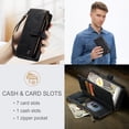 thumbnail image 6 of Nalacover Zipper Wallet Case for Google Pixel Fold with Wrist Hand Strap, Large Capacity Premium PU Leather Card Slots Holder Flip Kickstand Purse Cover for Google Pixel Fold, Black, 6 of 7