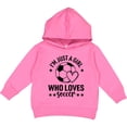 thumbnail image 2 of Inktastic Just a Girl Who Loves Soccer Toddler Hoodie, 2 of 4