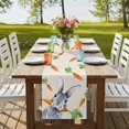 thumbnail image 4 of Table Runners 108 Inches Long Dress Scarves, Grey Bunny Easter Farmhouse Coffee/Dining/Kitchen Table Runner for Living Room, Rabbits Spring Botanical Carrots 13x108 Inch, 4 of 9