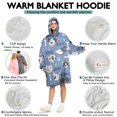 thumbnail image 5 of Wearable Oversized Blanket,Dog with Woof and Bark Wearable Blanket Hoodie for Adults,Cozy Hooded Blankets with Super Pockets,Super Warm Fuzzy Pullover for Women & Men, 5 of 6