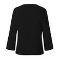 thumbnail image 4 of Womens Athletic Tops Shirts V Neck Button Down Loose Button Solid Color Short Sleeved Womens Clothes,Black,L, 4 of 5