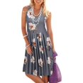 thumbnail image 2 of Nouvelle Robe d'Été pour Femmes Col Rond Imprimé Décontracté Sans Manches Robe de Plage Courte, 2 of 2