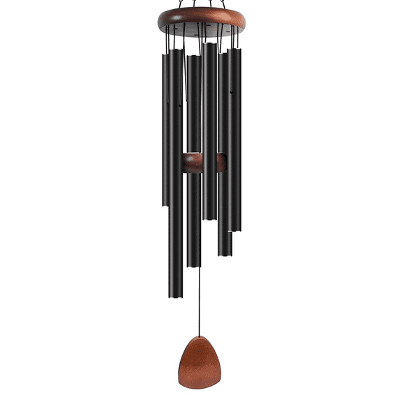 Black Metal Windchime Aluminum Windbell Wind Chimes 6 Rods Chimes Home Decoration Craft Outdoor Garden Patio