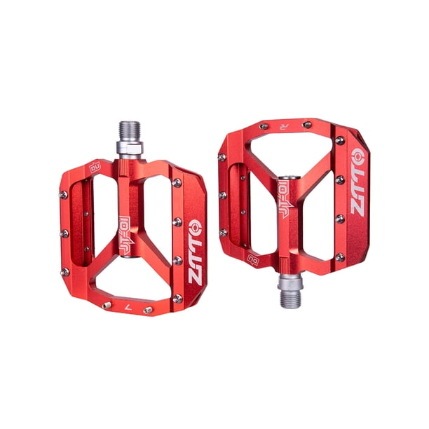 Ztto 1 par de bicicletas Pedal plano L7U Rodamiento Antideslizante Pedales de color sólido Ciclismo Ciclo de montaña Pieza Accesorios de piezas Suministros Red Monstrate OD002841-02B