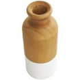 thumbnail image 6 of DecMode 10", 8", 5"H Color block Brown Wood Vase with White Bases, Set of 3, 6 of 12
