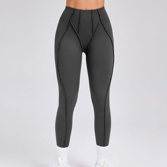 Dxzfnsa High Waisted Leggings for Women - Soft Athletic Tummy Control Yoga Pants for Cycling Dance Tights Gym Clothes for Woman,Gray-S