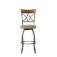 thumbnail image 5 of Linon Hamilton 30" High Back Indoor Round Metal Bar Stool with Swivel, Medium Cherry/Taupe, 5 of 10