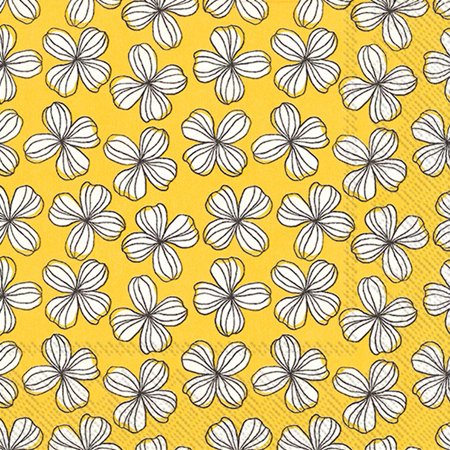 Set of 6 Luncheon Graphic Flower Napkins 20 Pack